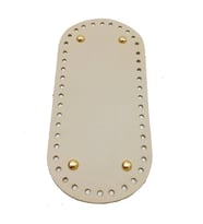 Angel Çanta Aksesuar Gerçek Deri Krem 25X12 cm Oval Light Gold Metalli Çanta Tabanı