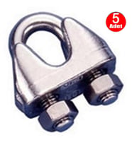 Aletçantam Klemens Çelik Halat Klemensi (5 li paket) 3 mm