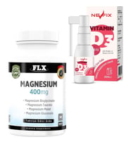 Flx Magnezyum Bisglisinat Malat Taurat Glukonat 90 Tablet + Nevfix 400 Iu Sprey 20 ml (Renksiz)