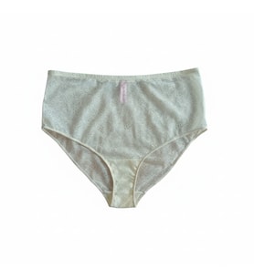 Kadın Dantelli Yüksek Bel Ekru Renk Slip Külot BB2074