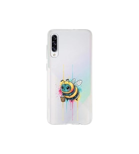 Samsung Galaxy A30S ile uyumlu Splash arı tasarımlı şeffaf silikon kılıf