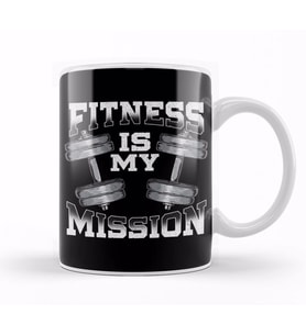 Fitness Is My Mission Motivated Weightlifting Gym Kupa Bardak Porselen
