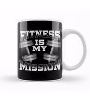 Fitness Is My Mission Motivated Weightlifting Gym Kupa Bardak Porselen