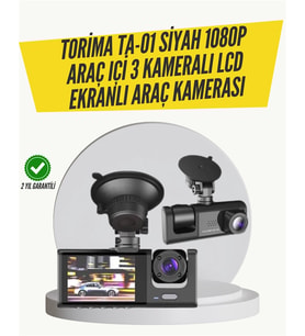 Ta-01 3 Kameralı 1080p Araç Kamerası Siyah