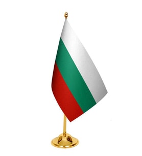 Masa Üstü Bulgaristan Bayrağı + Pirinç Direk Masa Bayrak Seti