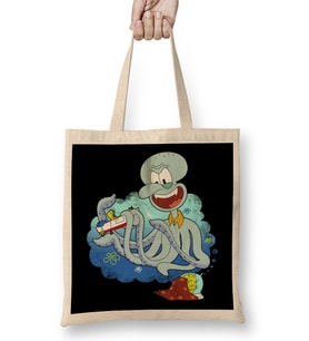 A Horrible Nightmare Süngerbob Bez Çanta Uzun Saplı
