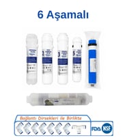 Avon Class 6 Aşamalı Kapalı Kasa Su Arıtma Filtre Seti Vontron Membranlı Sediment, GAC Karbon, Granül Karbon, Post Karbon, Mineral Filtre, RO Membran Filtre Seti