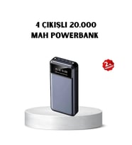 Mey İthalat® Powerbank 20000 mAh Hızlı Şarjlı LED Fenerli ve 4 Portlu