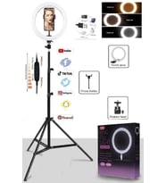 Yüksek Parlaklıklı 24W LED Selfie Halka Işığı, Tripod ve Akıllı Telefon Uyumlu