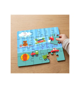 Çocuk Odası - Taşıtlar Tasarımlı 24 Parça Ahşap Çocuk Puzzle
