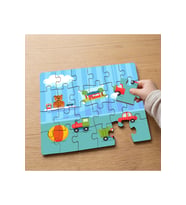 Çocuk Odası - Taşıtlar Tasarımlı 24 Parça Ahşap Çocuk Puzzle