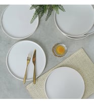 Keramika Mat Beyaz Stackable Servis Tabağı 27 Cm 6 Adet 022