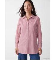 LC WAIKIKI Bordo Çizgili Poplin Kadın Gömlek Tunik