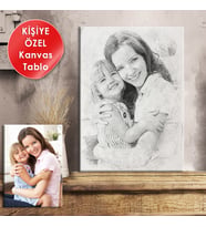 Sevgiliye Hediye Arkadaşa Hediye Doğum Günü Kişiye Özel Karakalem Effectli Tablo
