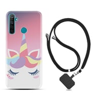 Realme 5i 5 Pro 6i 7 Pro 8 Kılıf Boyun Askılı Silikon Sweety Unicorn 1737