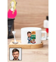 Erkek Müzik Öğretmenine Öğretmenler Günü Hediyesi Karikatürlü Lüx Fincan