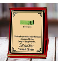 Antropolog Baskılı Plaket (1. Tasarım)  Kişiye Özel (Kırmızı)