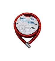 TÜP ANAHTARLI METAL KAFA ÇELİK MOTOR - BİSİKLET KİLİT SİLİNDİRİK SPİRAL KİLİT KIRMIZI KILIF22MM X 200CM (5343)