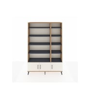 Arges Dolap 10 Raflı 3 Kapaklı 132x30x195 Çam-Aytaşı/Antrasit