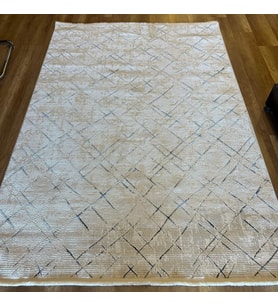 Hoom Rugs Motto 1004 Beyaz Mavi Modern Halı (Beyaz-Mavi)