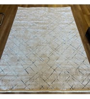 Hoom Rugs Motto 1004 Beyaz Mavi Modern Halı (Beyaz-Mavi)