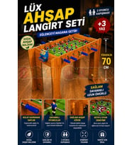 Lüx Ahşap Langırt Seti - Ahşap Oyuncak - Futbol Oyuncakları - Top Oyuncak Langırt Setleri - Langırt