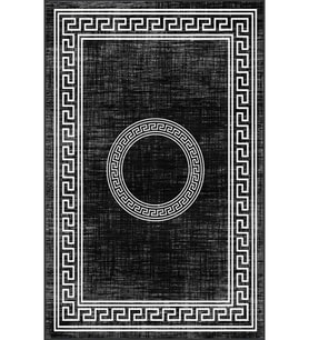 Eliana Home Baskılı, Yıkanabilir Kaymaz Taban Salon Halısı LNA0074-SD586 100x150 cm (Siyah)