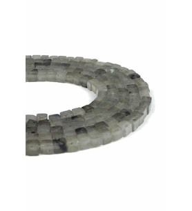 Labradorit Doğal Taş Parlak Küp Kesim 4x4mm Dizi [AA]
