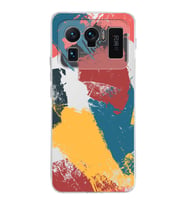 Xiaomi Mi 11 Ultra Uyumlu Kamera Korumalı Kapak Brushstroke Tasarımlı Şeffaf Silikon Kılıf