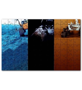 Cakapuzzle Wall-E ile Ay Aracı Kesitleri Puzzle Yapboz MDF (Ahşap) (120 Parça)