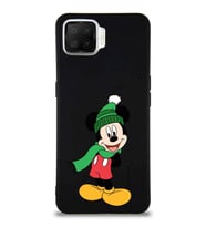 Oppo A73 Soft Premier Kapak Mickey Mouse-G Tasarımlı Silikon Kılıf - Siyah (Şeffaf)