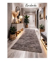 Giz Home Tilda Uzun Tüylü Post Halı (75x200)-K.Kahve