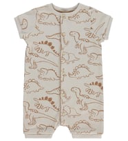 Civil Baby Kontür Dinozor Empirme 6-18 Ay Tulum - Bej 6-9 Ay (Gri)