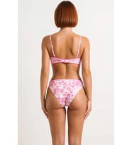 Kadın Bikini Takımı Straplez Üst Kolsuz Şal Desen Nakış Detaylı Balensiz Normal Bel Slip Alt Örme