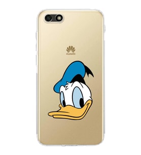 Huawei Y5 2018  Kamera korumalı Kapak Donald Duck Tasarımlı  Şeffaf Kılıf