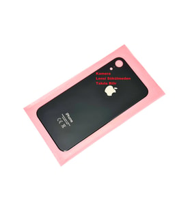 Tkgz İPhone XR Arka Pil Batarya Kapağı (CAM) Siyah