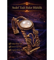 Taşı Otantik Model Doğal Taşlı El Yapımı Kadın Bakır Bileklik