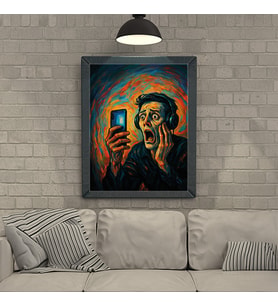 Ezgoola / Headphone Scream Poster / Pop Art Tarzı Renkli Dekoratif Duvar Posteri / Özel Tasarım Duvar Posteri / Ezgoola Grafik Tasarım / Duvar Posteri / Poster