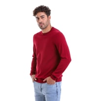 Hatemoğlu Bordo Regular Fit %100 Pamuk Bisiklet Yaka Triko Kazak