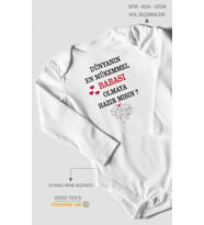 Dünyanın En Mükemmel Babası Olmaya Hazır Mısın? Baskılı Bebek Zıbını –  %100 Pamuk Uzun Kol (Beyaz)