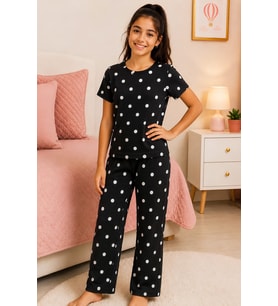 Kız Çocuk Pamuklu Milan Kumaş Pijama Takımı 8-16 Yaş 12699HC MODANINO