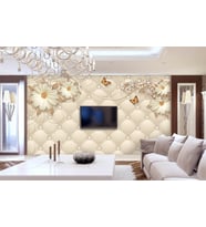 Romantik Çiçekler 3D Duvar Kağıdı