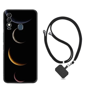 Tecno Spark 8T Kılıf Resimli Boyun Askılı İpli Desenli Silikon Series Gezegenler 1901