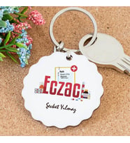 İsme Özel Eczacı Papatya Anahtarlık
