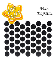 200 ADET Siyah Vida Kapatıcı Yapışkanlı Vida Tapası Tıpası Kapağı Vida Gizleyici