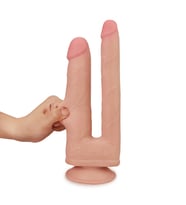 Esnek Ve Bükülebilir Yumuşak Dokulu Güçlü Vantuz İle Sabitlenebilir Çift Başlı Dildo
