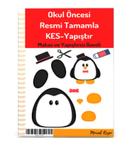 Okul Öncesi Spiralli Resmi Tamamla Kes Yapıştır Kitabı
