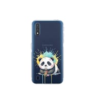 Samsung Galaxy A01 ile Uyumlu Splash Panda Tasarımlı Şeffaf Silikon Kılıf