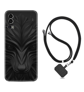 General Mobile Gm 23 Kılıf Resimli Boyun Askılı İpli Desenli Silikon Black Fox 1325