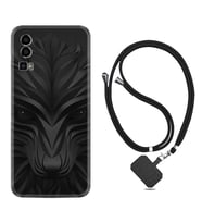 General Mobile Gm 23 Kılıf Resimli Boyun Askılı İpli Desenli Silikon Black Fox 1325